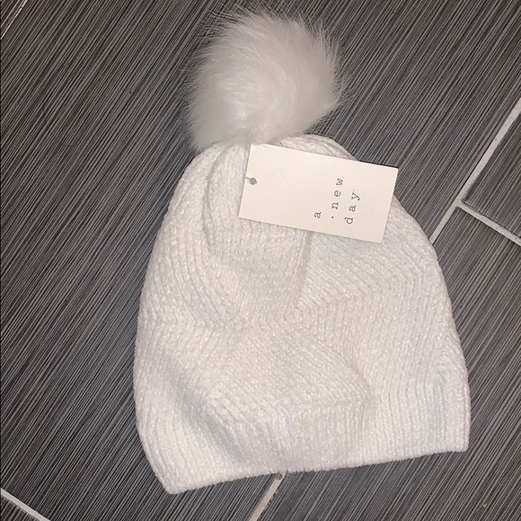 Knit Beanie Pom Pom Hat Cream Target 